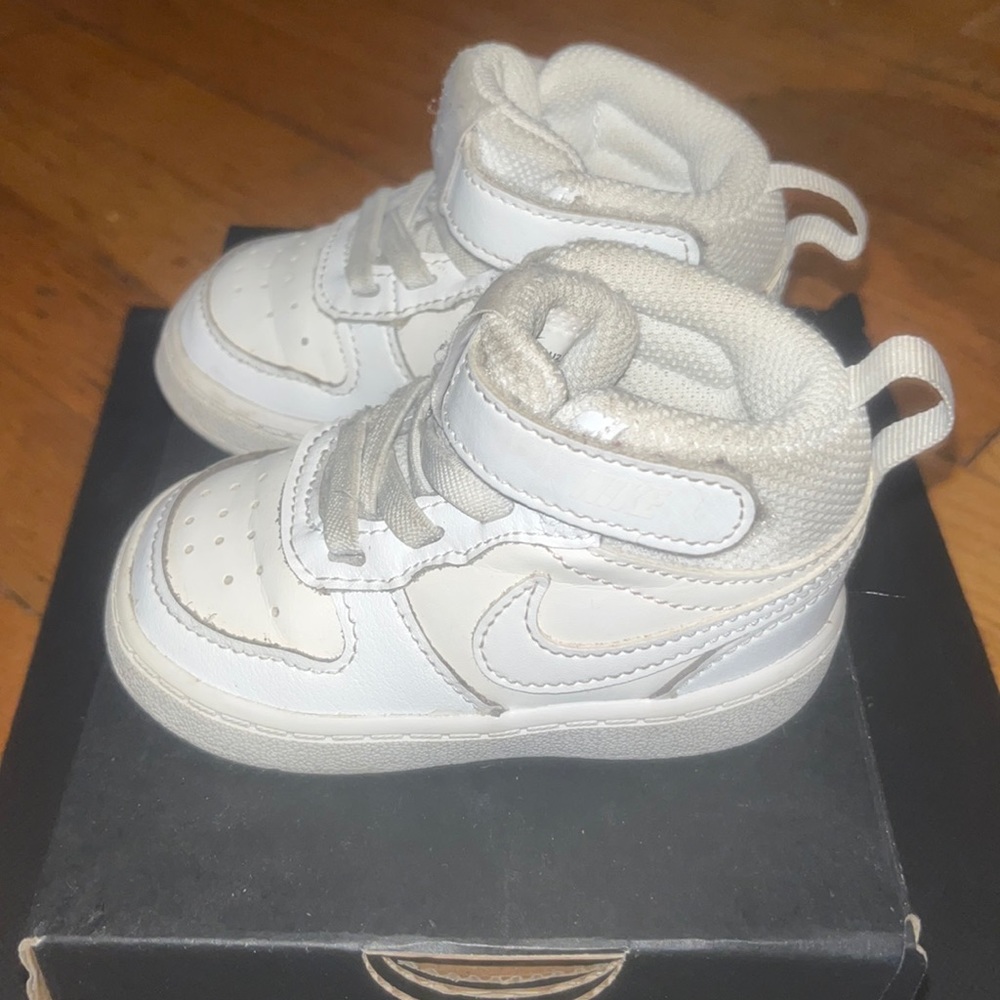 Baby size 4c high top white shoes